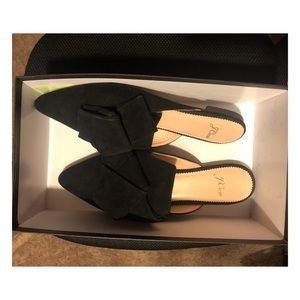 J.crew velvet bow mules
